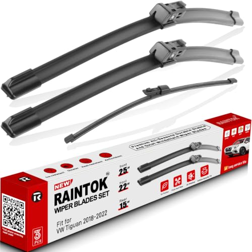 Windshield Wiper Blades Replacement for VW Volkswagen Tiguan 2018 (25"/22"/15")