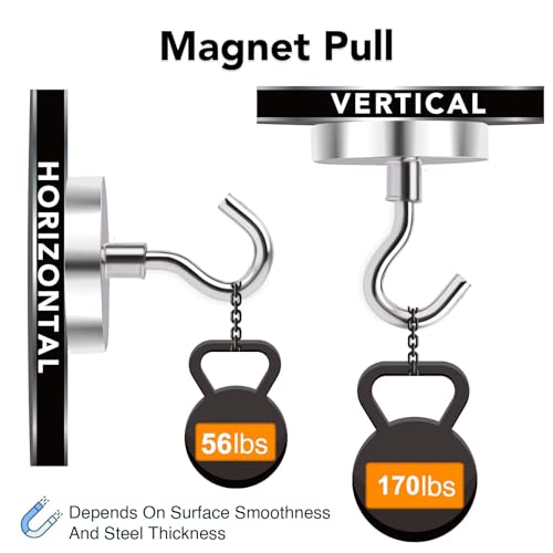 Magnetic Hooks (Silver / 4Pack-170LB)