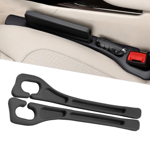Car Seat Gap Filler Organizer 2 PCS Black Universal Seat Gap Plug Blocker Anti (Style 1 / Black)