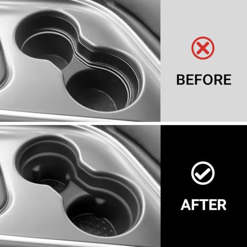 Cup Holder Compatible with Dodge 2015 2016 2017 2018 2019 2021 2022 2023 2024 Challenger Accessories Silicone Material OEM Style Inserts Center Console Organizer (for Dodge 2015-2024 Challenger)