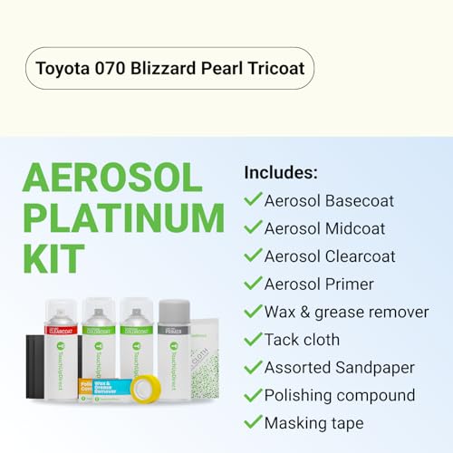 Car Paint Touch Up Spray Kit (Aerosol Spray - Platinum Kit / Blizzard Pearl Tricoat)