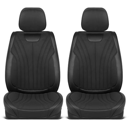 Curated Suede Leather Seat Covers for Cars & SUVs (Black (Suede) / Front Seats)