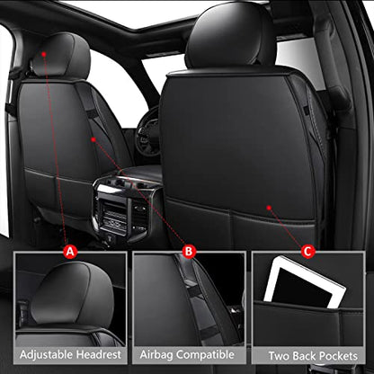Dodge Ram Seat Cover Full Set Fit for 2009 (Black and Red / Full Set (Flat Back))