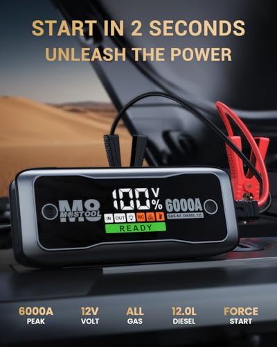 M8 6000A Car Battery Jump Starter (Gray / 6000A)