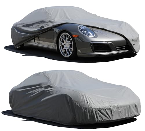 All Weather Waterproof car Cover Good for rain Snow uv Protection dust Small Coupe 350Z Z4 Sky Crossfire SLK GR86 RX (B - (See Size Chart) / GRAY)