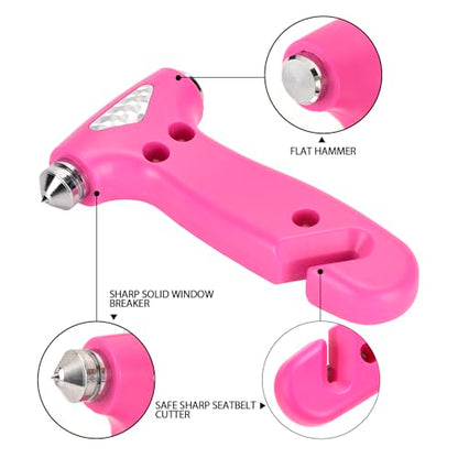 Car Window Breaker Seatbelt Cutter and Emergency Glass Breaker (Pink)