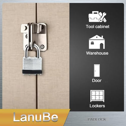 Laminated Keyed Alike Padlock 60 Pack 1.6 (60 Pack Black)