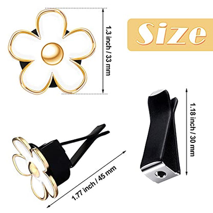 6 Pcs Daisy Vent Clips for Car (White / 1 Count (Pack of 6))