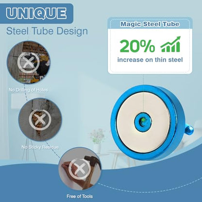 Magnetic Hooks Steel Tube Design for Cruise (Royalblue / 80lb Magnetic Hooks)