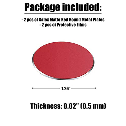 Replacement Metal Plates Set for Magnetic Car Phone Holders (Red / 2 Pack)