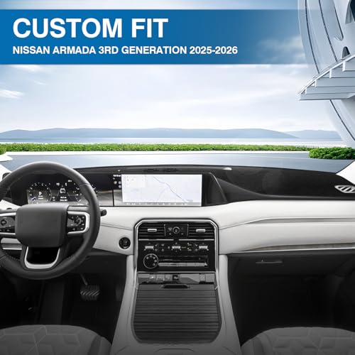Black Dash Cover Compatible with Nissan Armada 2025 2026 Dashboard Cover Accessories for Armada Non (Armada 25-26(black))
