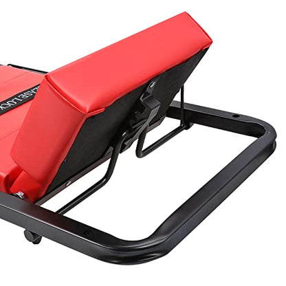 TOOLS 00192 48" 2 IN 1 Folding Rolling Garage Shop Creeper Roller Seat (Red / 48 Inches)