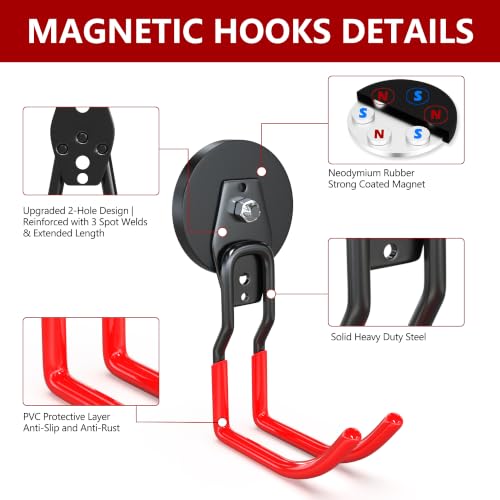 Heavy Duty Magnetic Hooks (2.6"x2-ZMJ / Red)