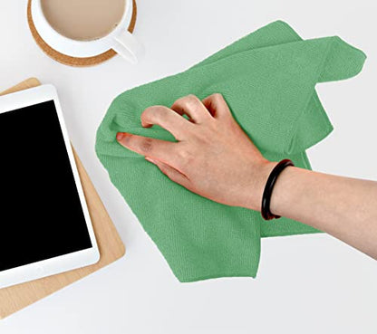 Microfiber Cleaning Cloths (Pack of 36 - 16x16 Inches / Green)