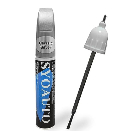 Classic Silver 1F7 Touch Up Paint Fit for Toyota Cars Auto Touch up Paint Scratch Repair Pen Brush and Tip 2 in 1 Classic Silver 1F7 (Classic Silver)