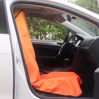 Car Seat Cover Protector Front Seats (2Pcs Front Seat Towel / Orange)