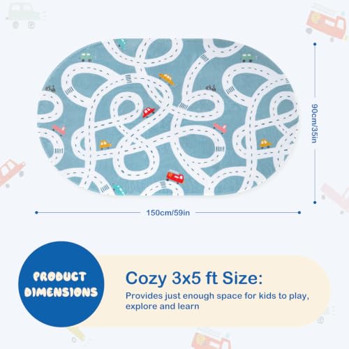 Kids Rug Play Mat (Blue / 3'x5')