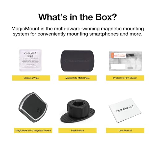 MPDB MagicMount Pro Magnetic Cell Phone Car Mount with Strong Magnets & 360° Adjustable Head (1 Pack / Dash)