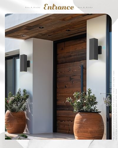 Modern Outdoor Wall Light (Black 2PK)