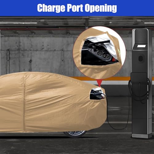 Heavy Duty Outdoor Car Cover Custom Fit for 2017 (Custom Fit Tesla Model 3 / brown)