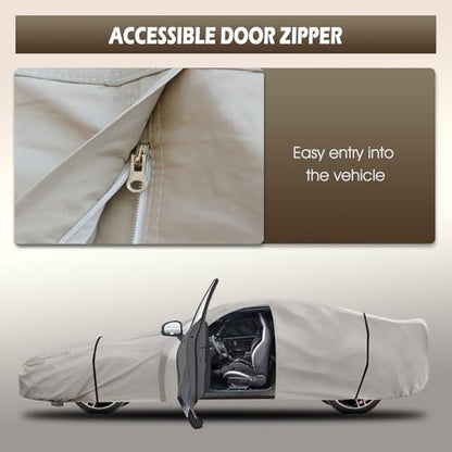 Waterproof Car Cover Fit for Corvette C4 C5 C6 C7 C8 1980 (Khaki / Custom Fit for Chevrolet Corvette)