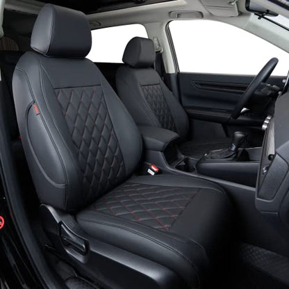 CRV Car Seat Covers Custom Fit for Honda 2012 (Leatherette(Red/Black) / 2012-2014 CRV EX,EX-L,LX)