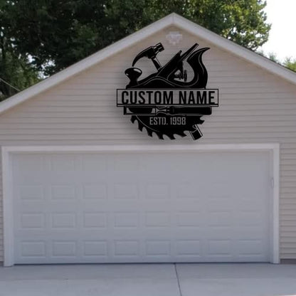 Personalized Dad's Garage Metal Sign (Design 3)