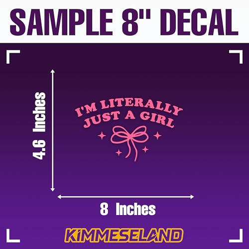 I'm Literally Just a Girl Car Decal Pink Bow Cute Positive Gifts Car Mirror Accessories Affirmations Funny Vinyl Decal Waterproof 8 Inches Bumper Decal Gifts for Mom Dad Friend Coworker (8 Inch)