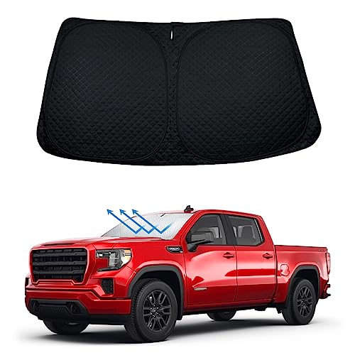 Windshield Sun Shade Compatible with GMC Sierra 1500 2500 3500 2019 2020 2021 2022 2023 (for GMC Sierra 2019-2024 - 5 Layer)