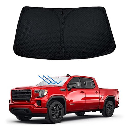 Windshield Sun Shade Compatible with GMC Sierra 1500 2500 3500 2019 2020 2021 2022 2023 (for GMC Sierra 2019-2024 - 5 Layer)