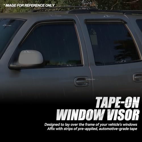 4PCS Tape On Window Visors for 1992 (92-00 Chevy Tahoe GMC Yukon)