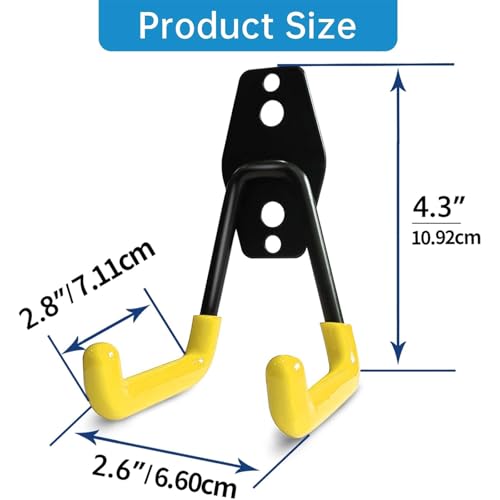 2 Pack Garage Storage Utility Hooks (Yellow)