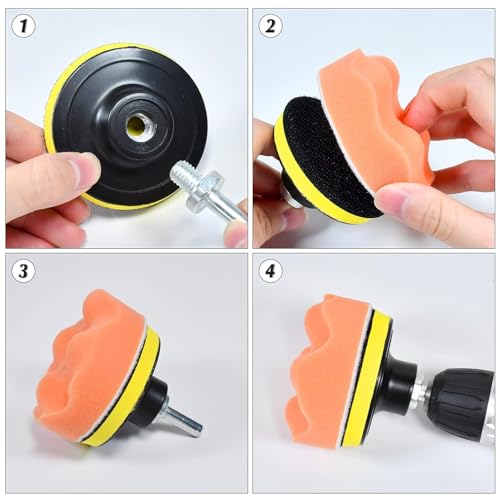 Car Polishing Buffing Kit 3Inch Drill Buffing Pad Buffing Pads