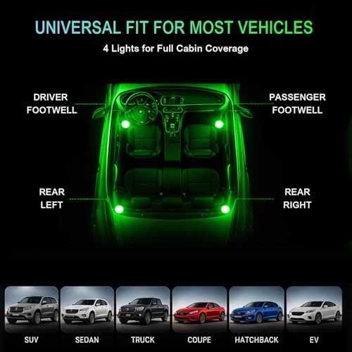 Car Interior LED Lights (Green)