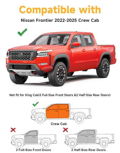 Window Visors Rain Guards for Nissan Frontier Crew Cab 2022 (Fit for 2022-2026 Frontier Crew Cab)