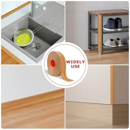 Wall Corner Protector Peel and Stick Corner Trim Molding (1.6 In x 40 Ft / Light Brown Wood)