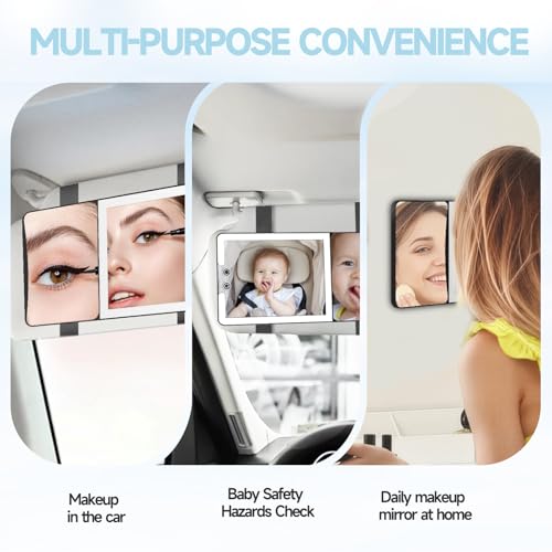 Car Sun Visor Vanity Mirror with Lights (Black / (1pcs-1X/20X))