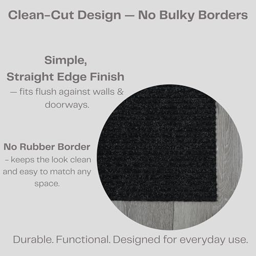 Ribbed Hallway Runner Rug (28inx68' / Black)