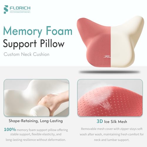 Car Seat Cushion and Lumbar Support Pillow for Office Chair Car (Red / 3 Pieces)