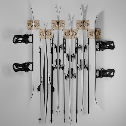 The OG Ski & Snowboard Wall Mount (Light Wood / Six Pack)