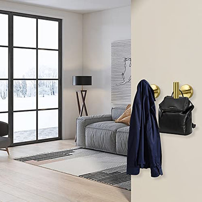Bath Towel Hooks (Brushed Gold / 4 Pack)