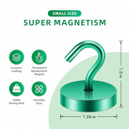 Magnetic Hooks Steel Tube Design for Cruise (Green / 130lb Magnetic Hooks)