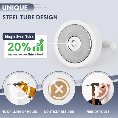 Magnetic Hooks Steel Tube Design for Cruise (White / 40lb Magnetic Hooks)