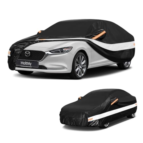 10 Layers Sedan Car Cover Custom Fit for Mazda 6 (Black Gray / Custom Fit for Mazda 6)