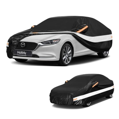 10 Layers Sedan Car Cover Custom Fit for Mazda 6 (Black Gray / Custom Fit for Mazda 6)