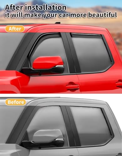 Window Visors Rain Guards for Toyota Tundra CrewMax 2022 (Fit for 2022-2026 Toyota Tundra CrewMax)