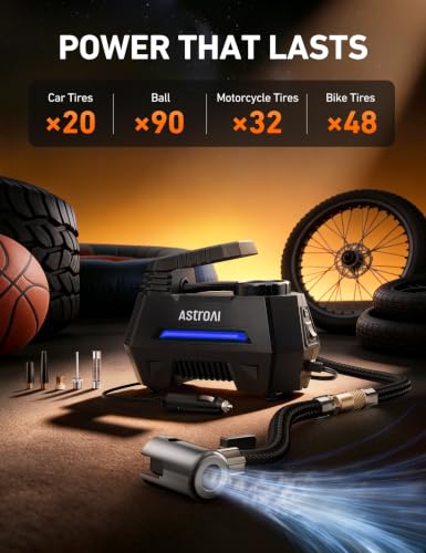 AIRUN H Tire Inflator Portable Air Compressor (Large / Blue)