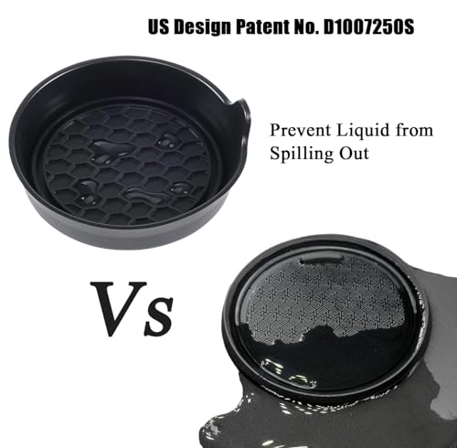 2 Pack Car Cup Coaster Silicone Spill (Black Solid / 2 Pack)