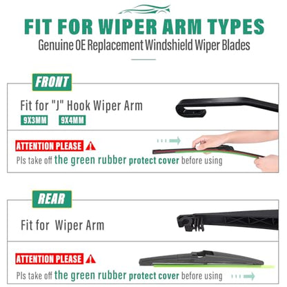 Windshield Wiper Blades Replacement for Hyundai Venue 2019 (24"+18" 12")