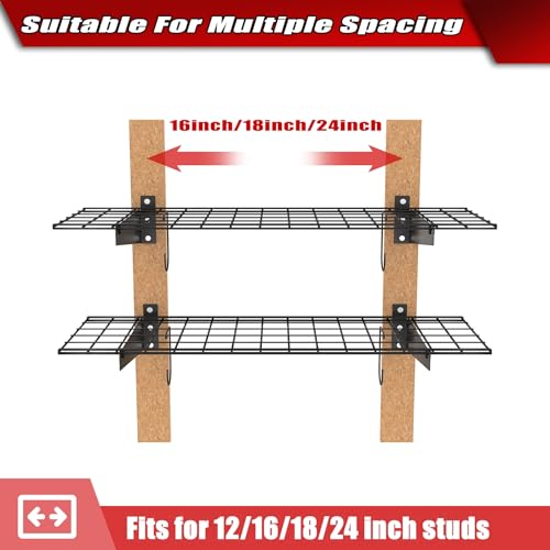 2 Pack Wall Mount Shelves (Black-15x45)